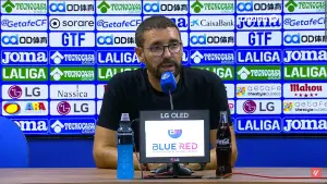 Bordalás, en la rueda de prensa del Getafe - Rayo Vallecano