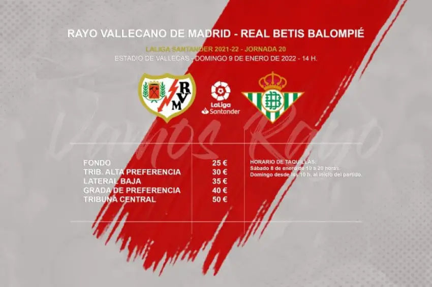 El Rayo venderá entradas para el partido ante el Betis