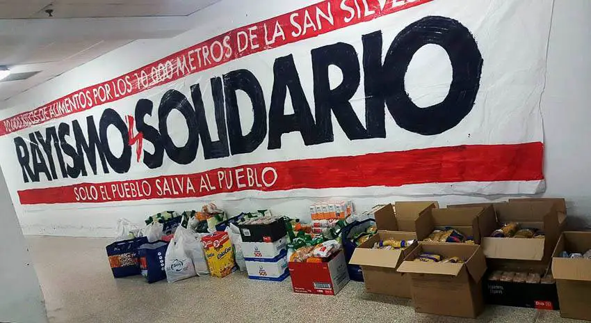 La plantilla del Rayo aporta los primeros kilos de alimentos