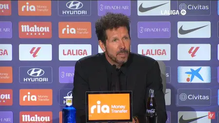 Simeone, en la rueda de prensa del Atlético de Madrid - Rayo Vallecano