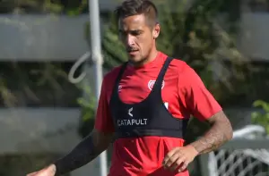 Trejo, durante un entrenamiento con el Rayo Vallecano