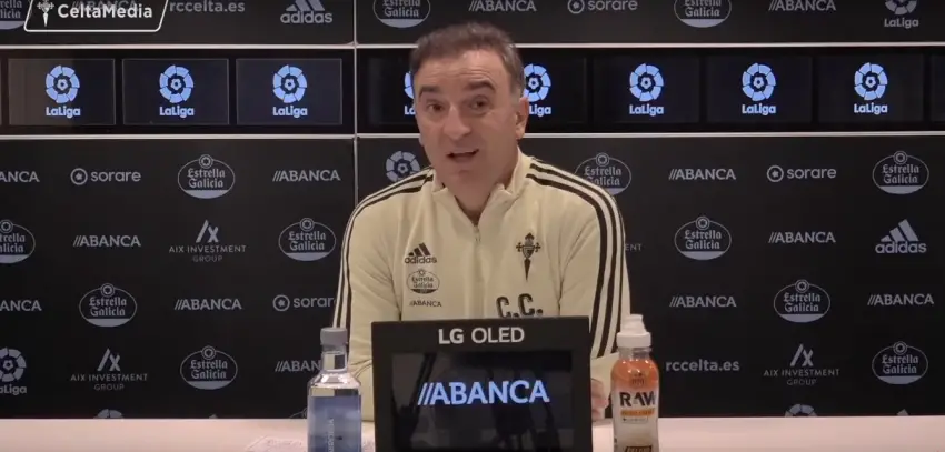 Carlos Carvalhal, en la rueda de prensa del Rayo - Celta