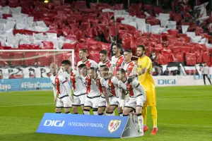 Formación del Rayo Vallecano en su partido ante el Real Madrid