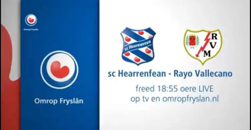 Cartel del Heerenveen - Rayo Vallecano en Omrop Fryslan