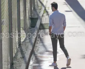 Cobeño durante el entrenamiento de hoy en Vallecas