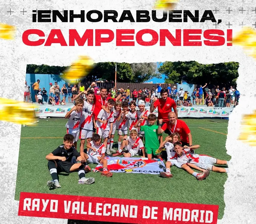 Imagen oficial del Rayo Alevín campeón de la Maspalomas Cup