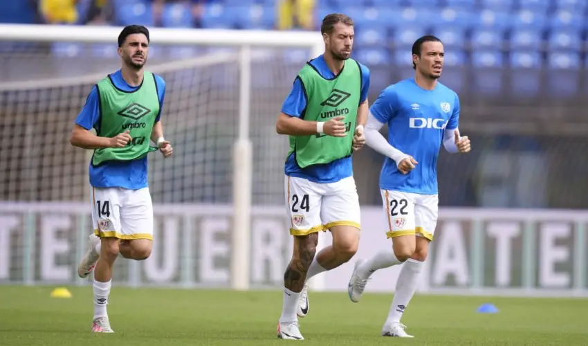 Kike Pérez, Lejeune y RdT, entrenando en Gran Canaria