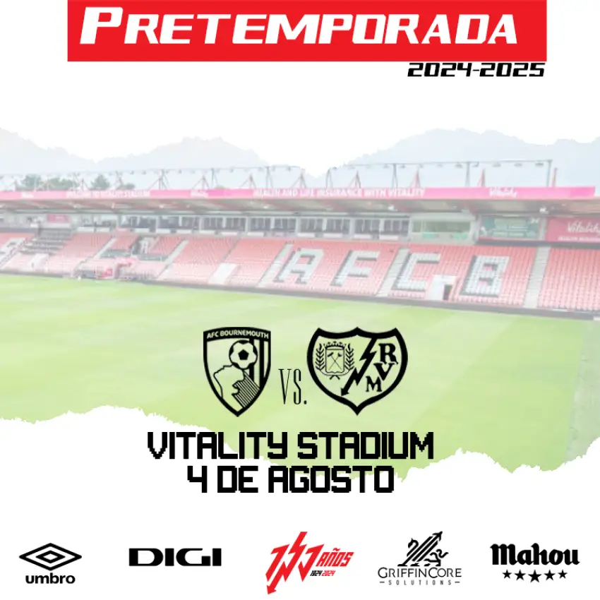 Cartel del amistoso AFC Bournemouth - Rayo Vallecano