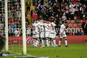 Celebración de un gol del Rayo Vallecano - Villarreal