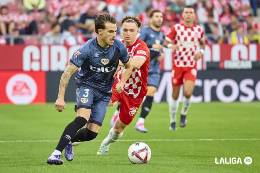 Pep Chavarría, en el Girona - Rayo Vallecano