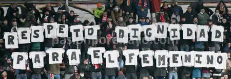 Mensaje mostrado en el fondo del Estadio de Vallecas ante el Mallorca