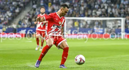 Alvaro García durante el Espanyol - Rayo de esta temporada.