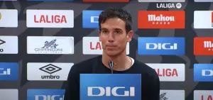 Iñigo Pérez en la rueda de prensa posterior al Rayo 1-1 Cádiz