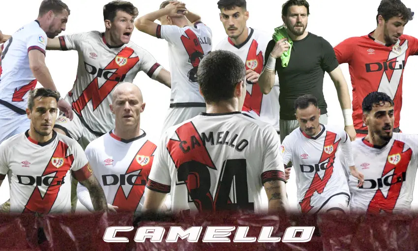 Sergio Camello, delantero del Rayo Vallecano en la temporada 22-23