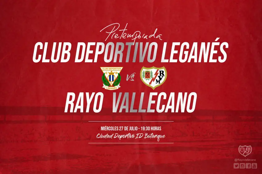 El Rayo se enfrentará al Leganés en amistoso de pretemporada