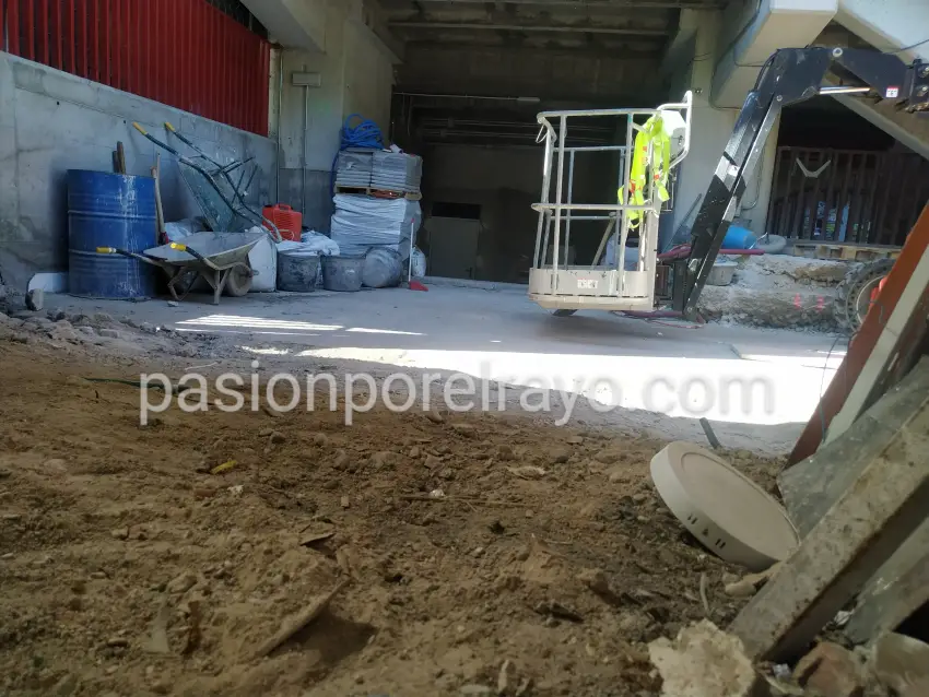 Imagen de las obras del estadio de Vallecas a 29 de mayo