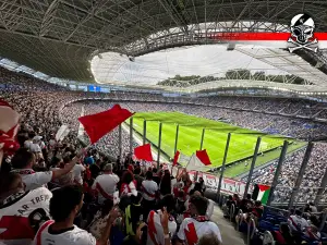 Imagen de la afición del Rayo en San Sebastián