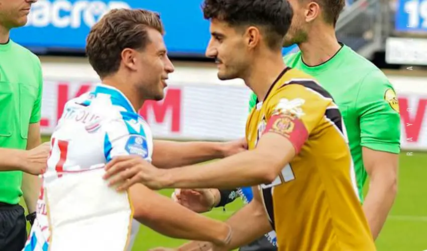 Saludo de capitanes en el Heerenveen - Rayo Vallecano