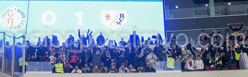 Momento de la celebración del 0-1 del Rayo ante el Getafe