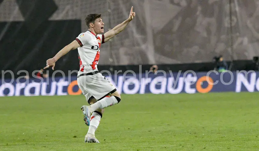 Fran García, tras marcar su gol contra el Atlético de Madrid