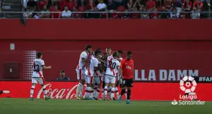 El Rayo Vallecano, en su partido en Mallorca de la jornada 37