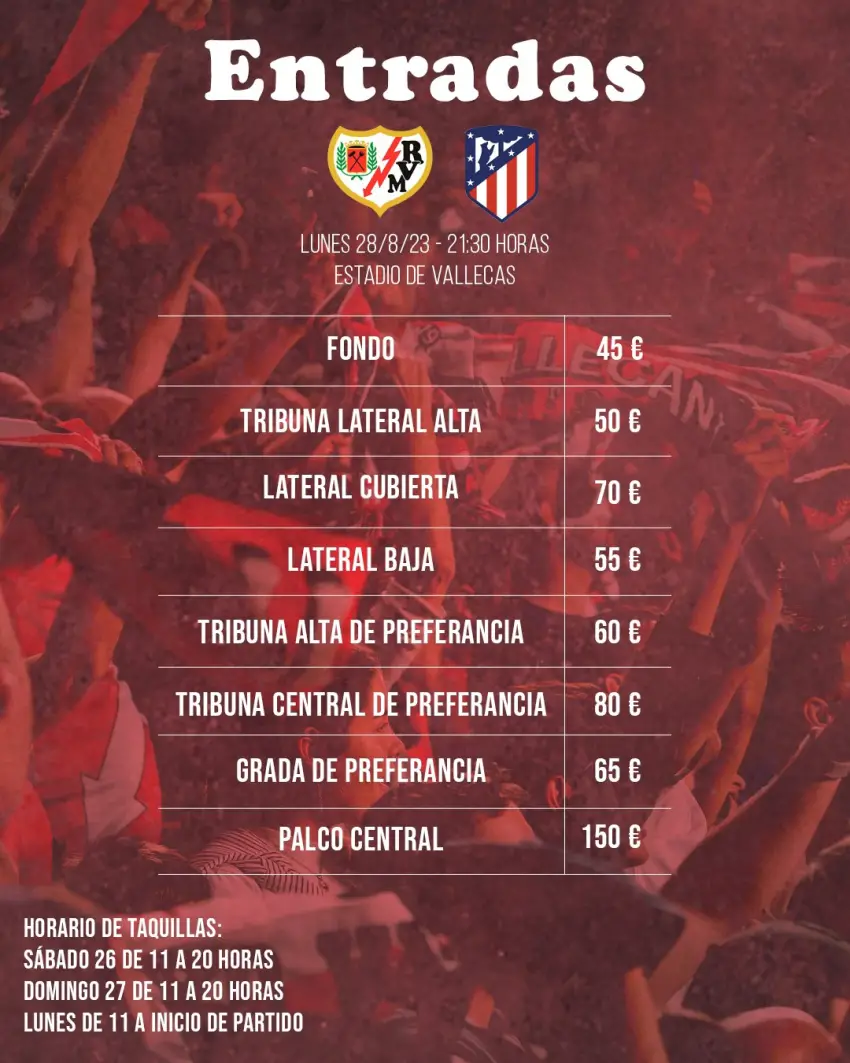 Entradas rayo atletico de madrid