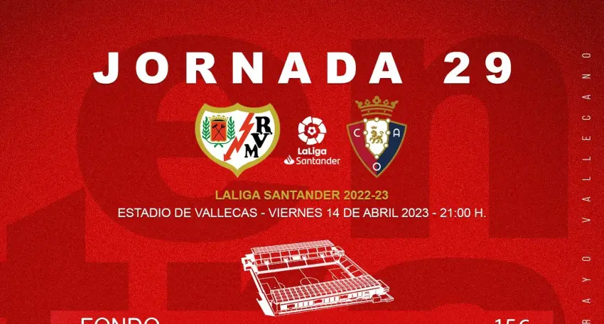 Cartel de venta de entradas del Rayo - Osasuna