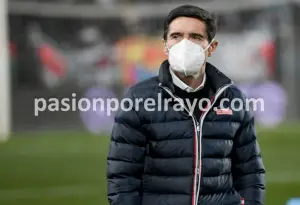 Marcelino, en el estadio de Vallecas