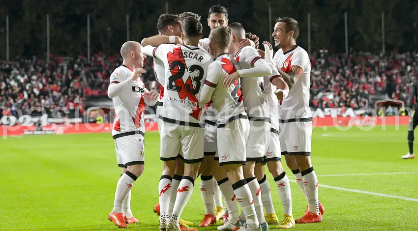 El Rayo en una celebración de gol esta temporada