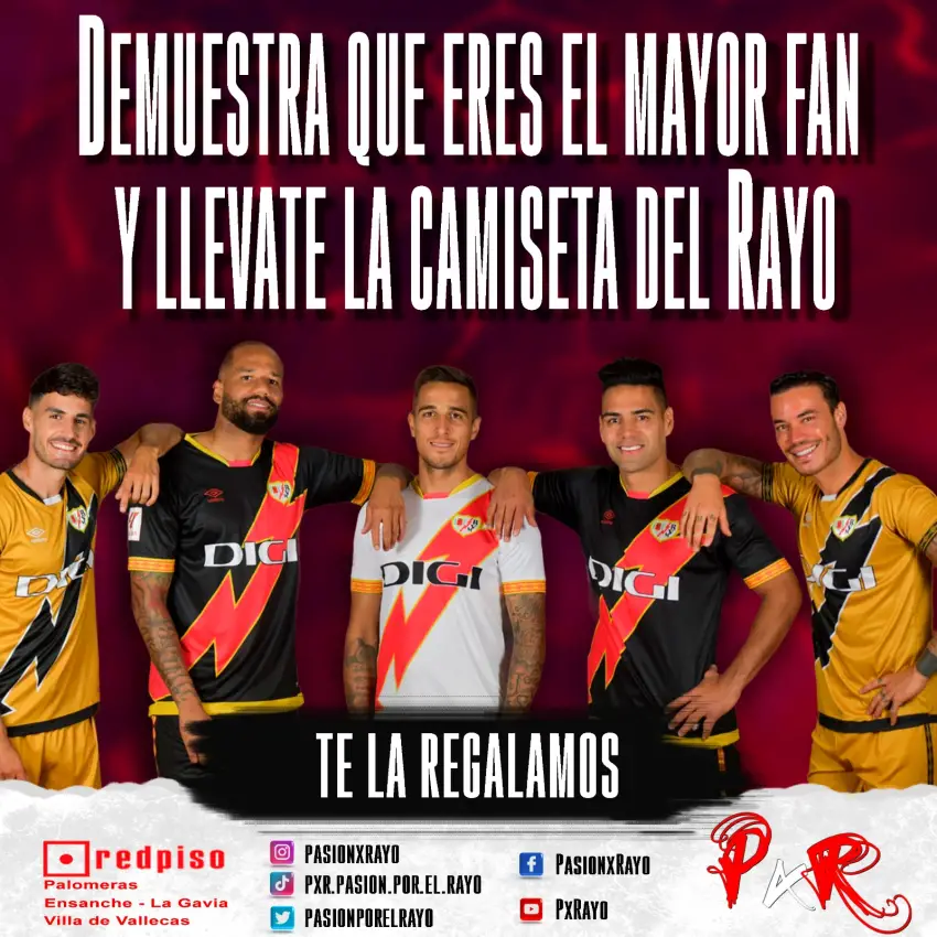 Desde Redpiso y PxR te regalaremos mensualmente una camiseta del Rayo Vallecano