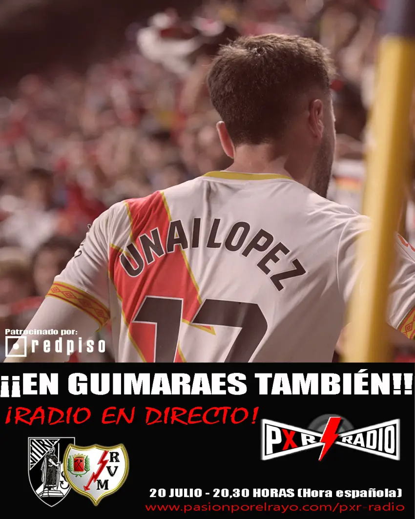 Cartel de la retransmisión del Vitoria SC - Rayo Vallecano