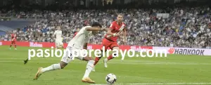 Rodrygo cayó dentro del área durante el Real Madrid - Rayo y la afición rayista tiró de ironía