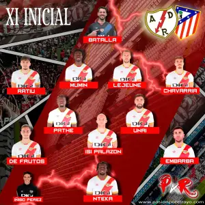 11 titular del Rayo Vallecano contra el Atlético de Madrid