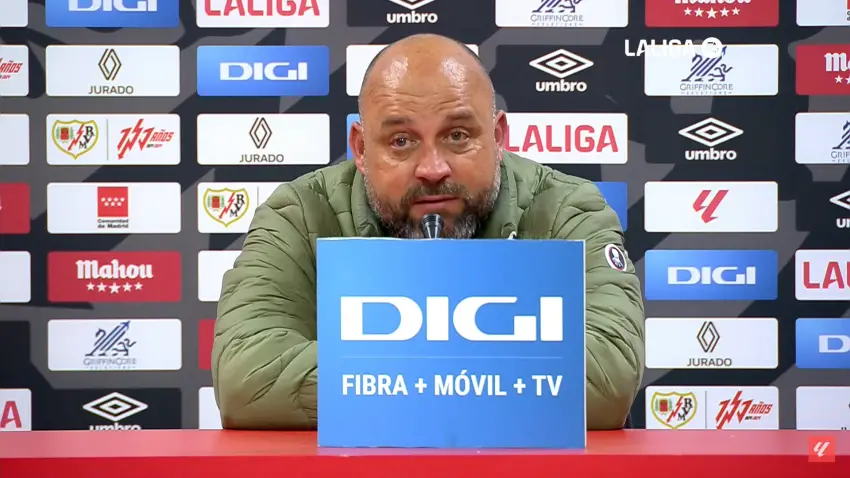 Manolo González, en la rueda de prensa posterial al Rayo 0-4 Espanyol