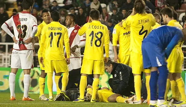 Dorado fue trasladado al hospital por un fuerte golpe cervical