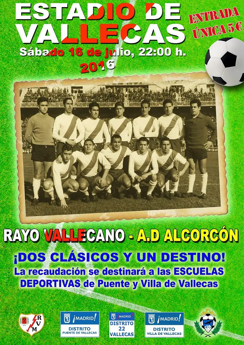 Rayo y Alcorcón se enfrentarán el 16 de julio en el Estadio de Vallecas
