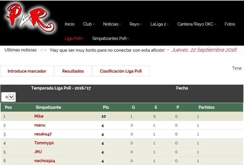 La victoria ante el Getafe reparte los primeros puntos en la Liga PxR