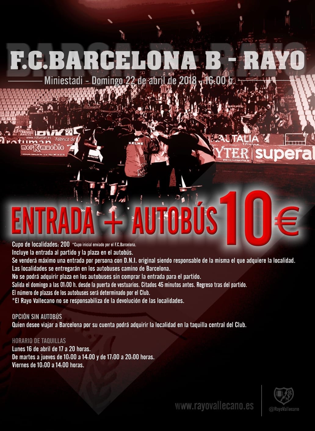 Viaje y entrada para el partido ante el Barcelona B por 10 euros