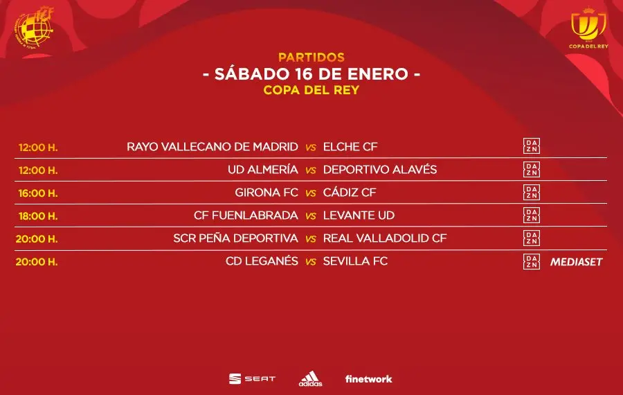 El Rayo – Elche de Copa del Rey se jugará el sábado a las 12