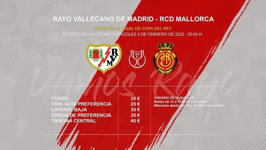 Entradas Rayo Vallecano – Mallorca: Los abonados entrarán gratis y el resto del público pagará entre 20 y 40 euros