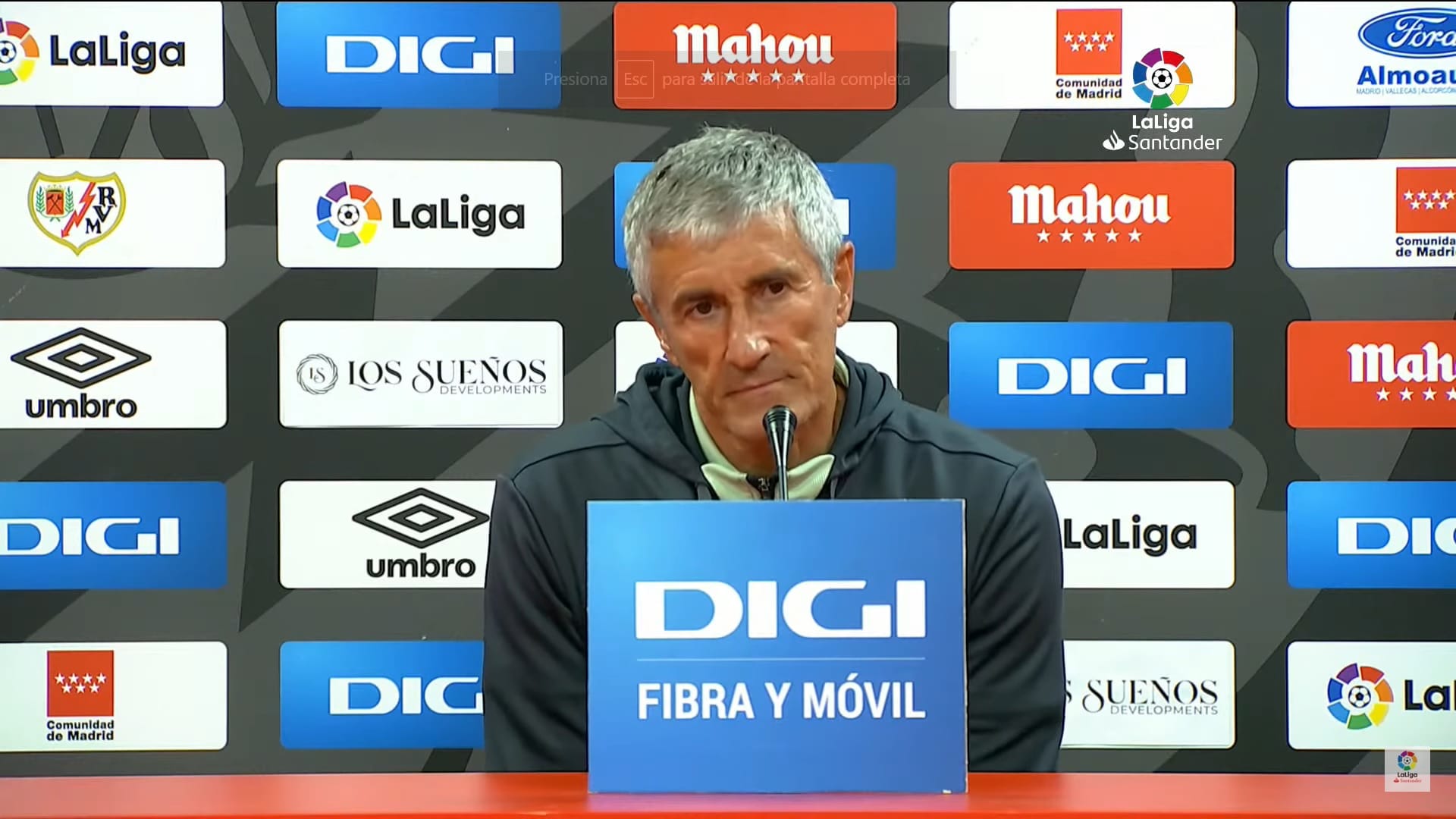 Quique Setién, tras el Rayo 2-1 Villarreal: «Son un equipo que te exige muchísimo»