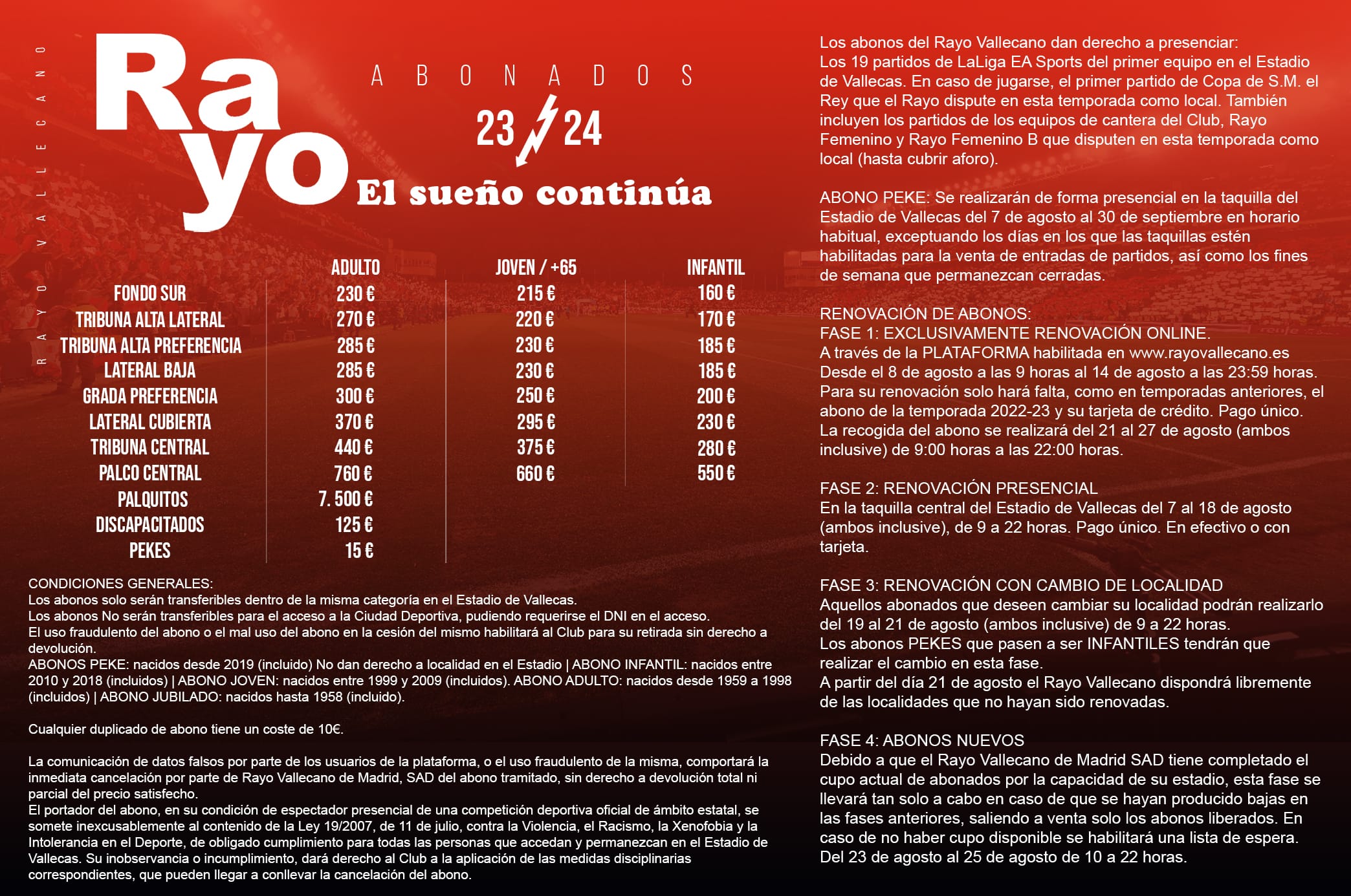 El Rayo pondrá a la venta 612 abonos para la Fase IV de altas nuevas