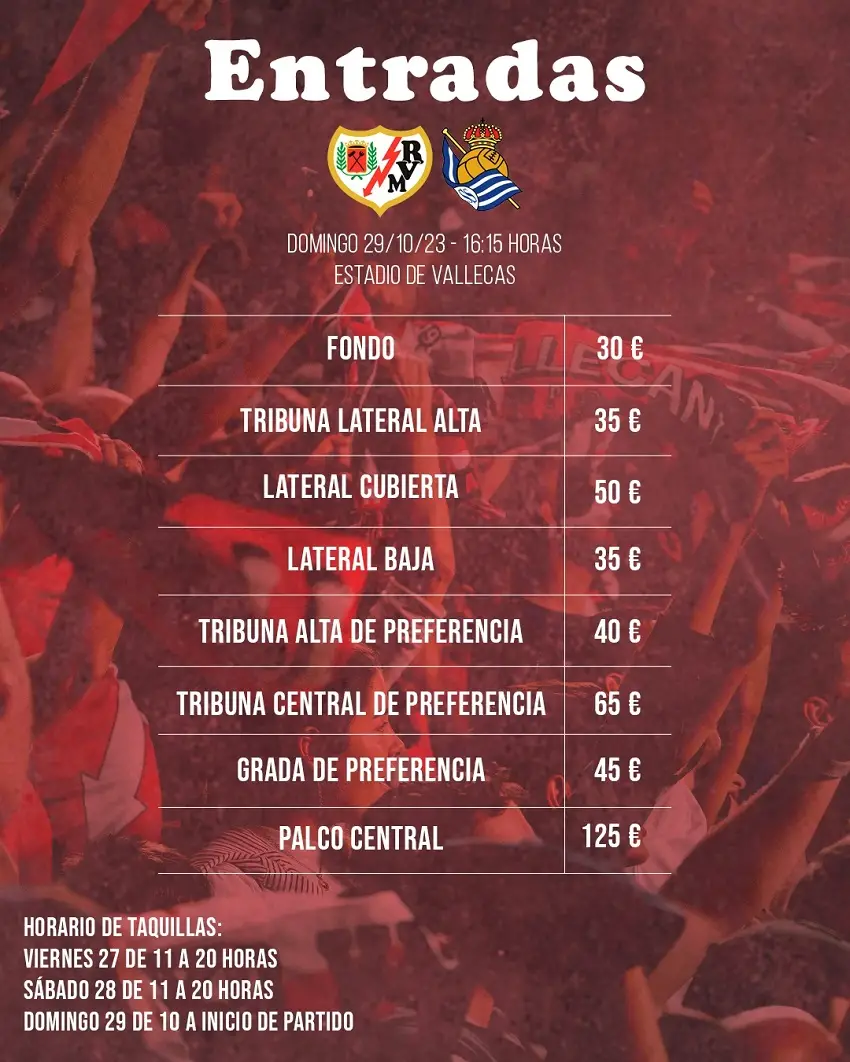 Precio de las entradas para la visita de la Real Sociedad