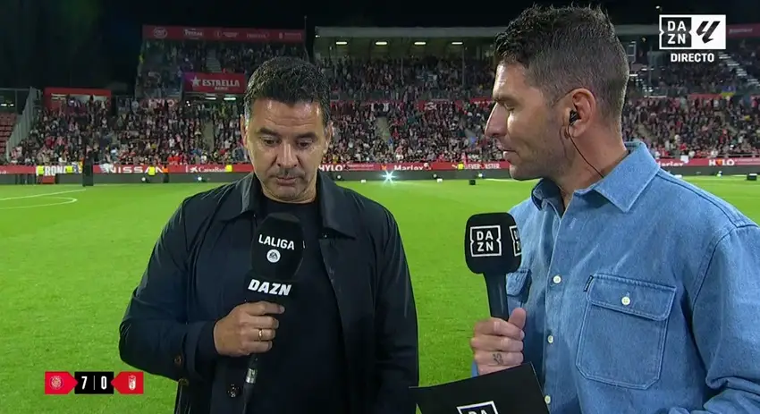 Míchel pide perdón a Sandoval tras el Girona 7-0 Granada