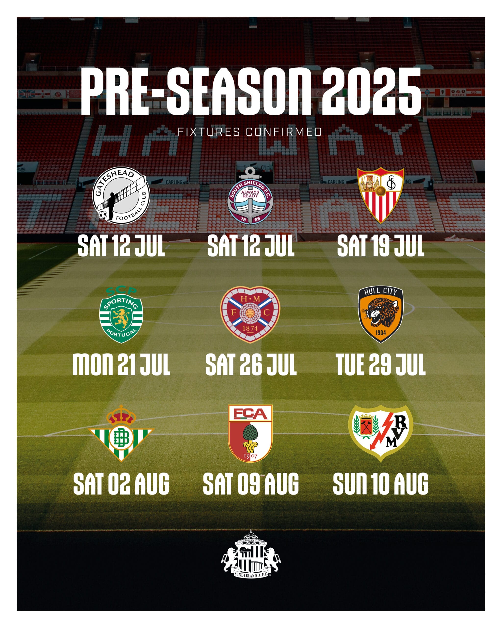 Sunderland – Rayo Vallecano: Los franjirrojos harán doblete de amistosos en Inglaterra en agosto