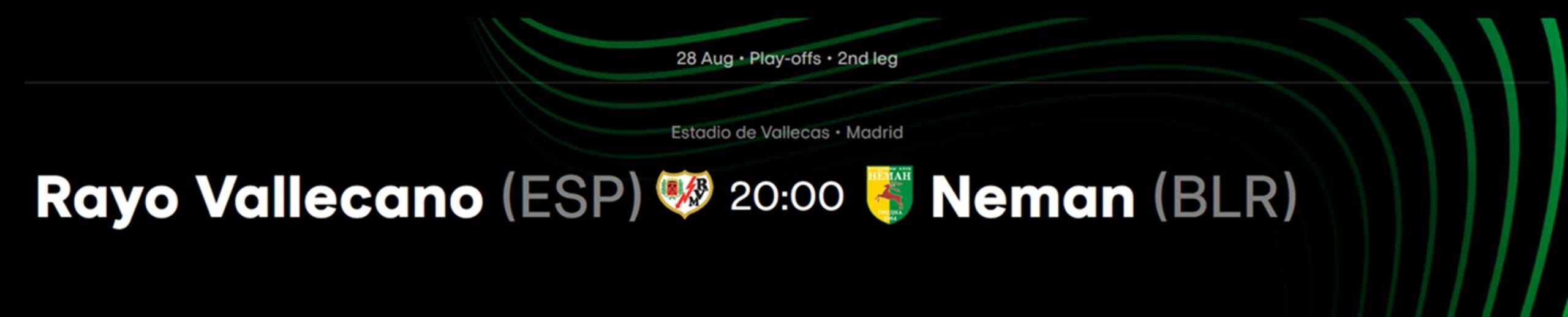 El Rayo Vallecano jugará en Vallecas contra el Neman Grodno