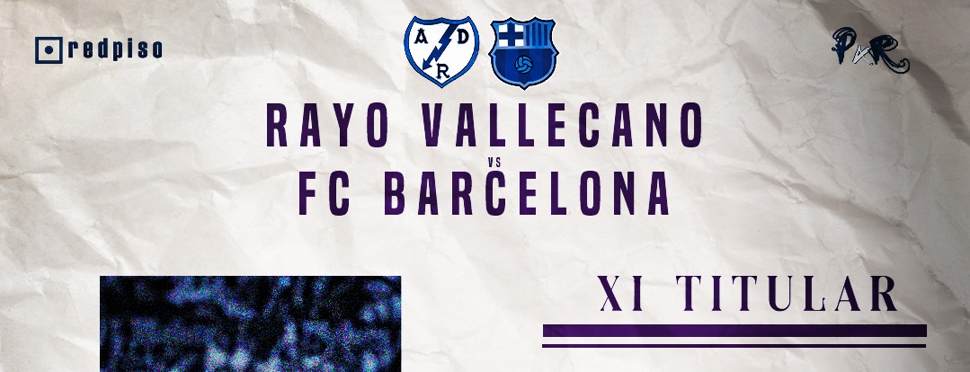 Once inicial del Rayo ante el Barcelona