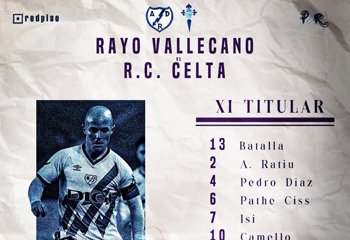 11 titular del Rayo Vallecano contra el Celta