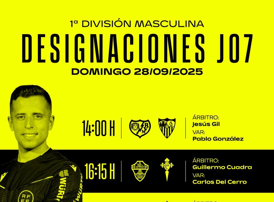 Árbitros Rayo Vallecano – Sevilla (jornada 7)