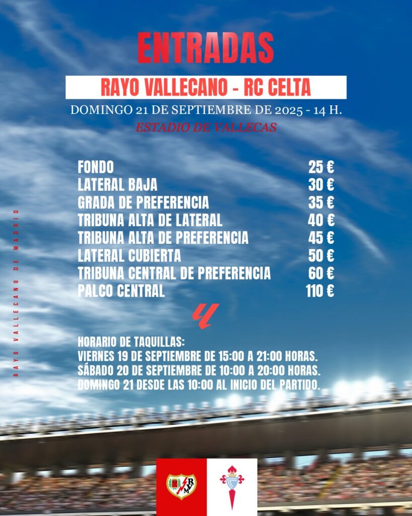 Cartel entradas Rayo - Celta